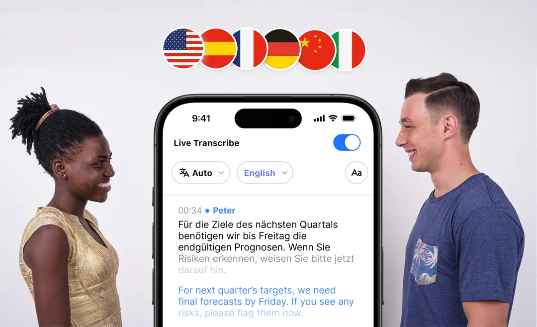 summary ai is the best translation app, there are 2 person that are talking with summary ai