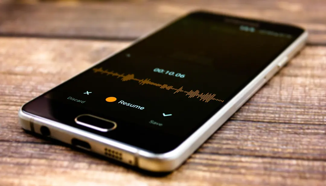 Phone on a table using a recorder app - Summary AI.