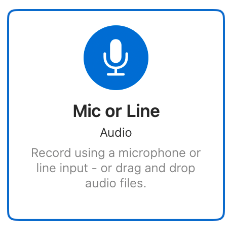 icon showing mic or line track in garageband