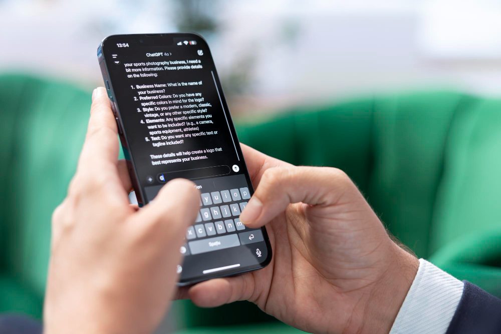 man using chatgpt app mobile