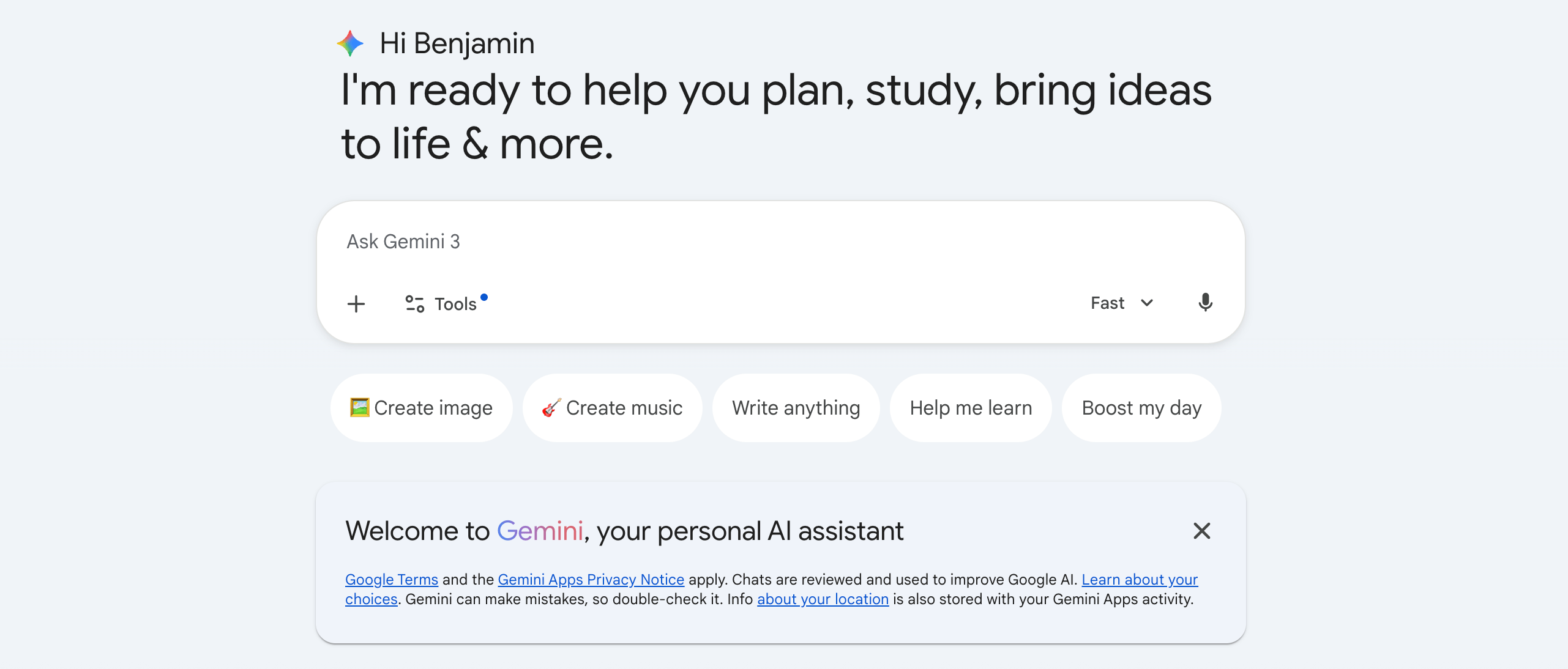 gemini home page