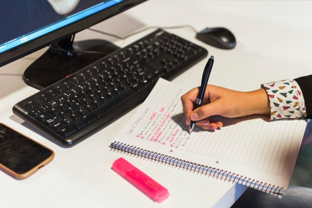 using a highlighter to mark text