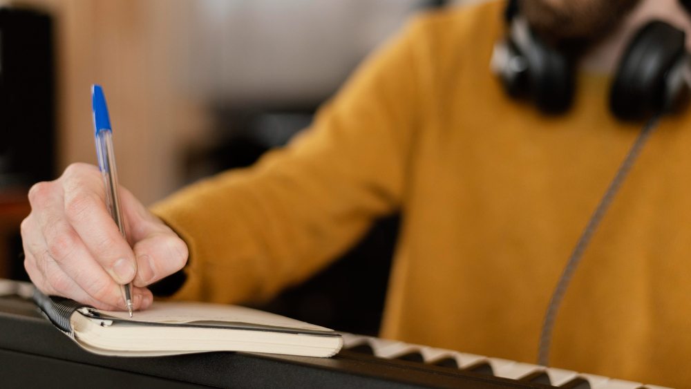 transcribing audio manually using a notebook