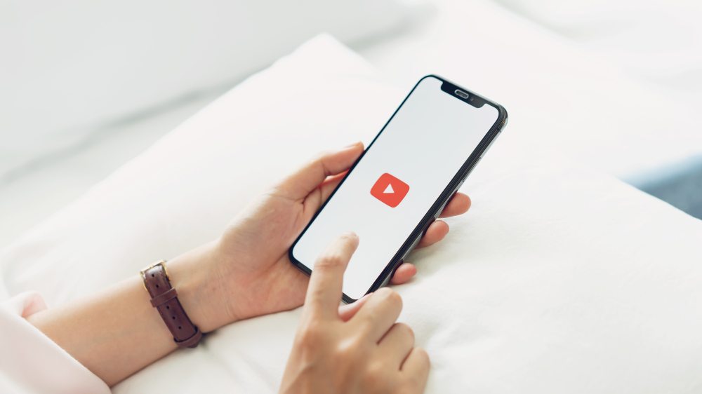 opening youtube app on mobile device