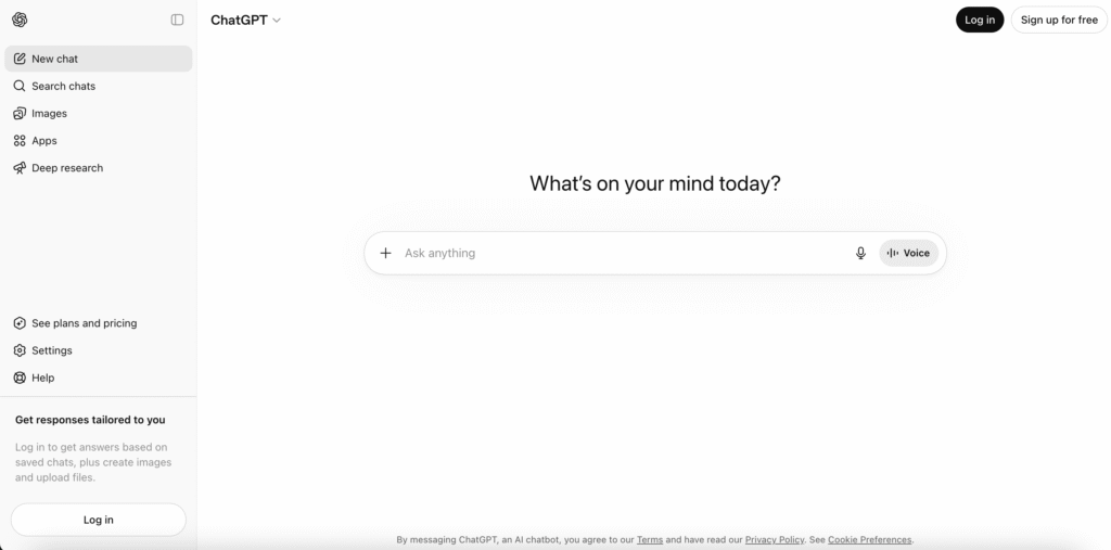 chatgpt interface