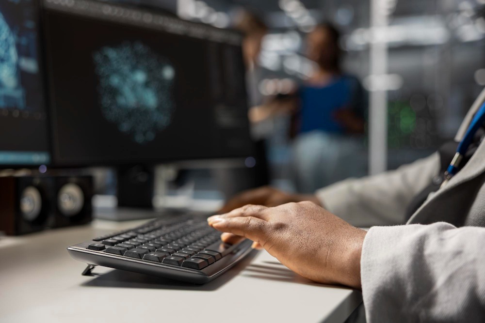 researcher exploring uses of ai by testing tools