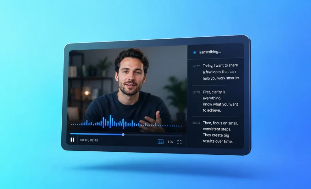 how to transcribe video to text