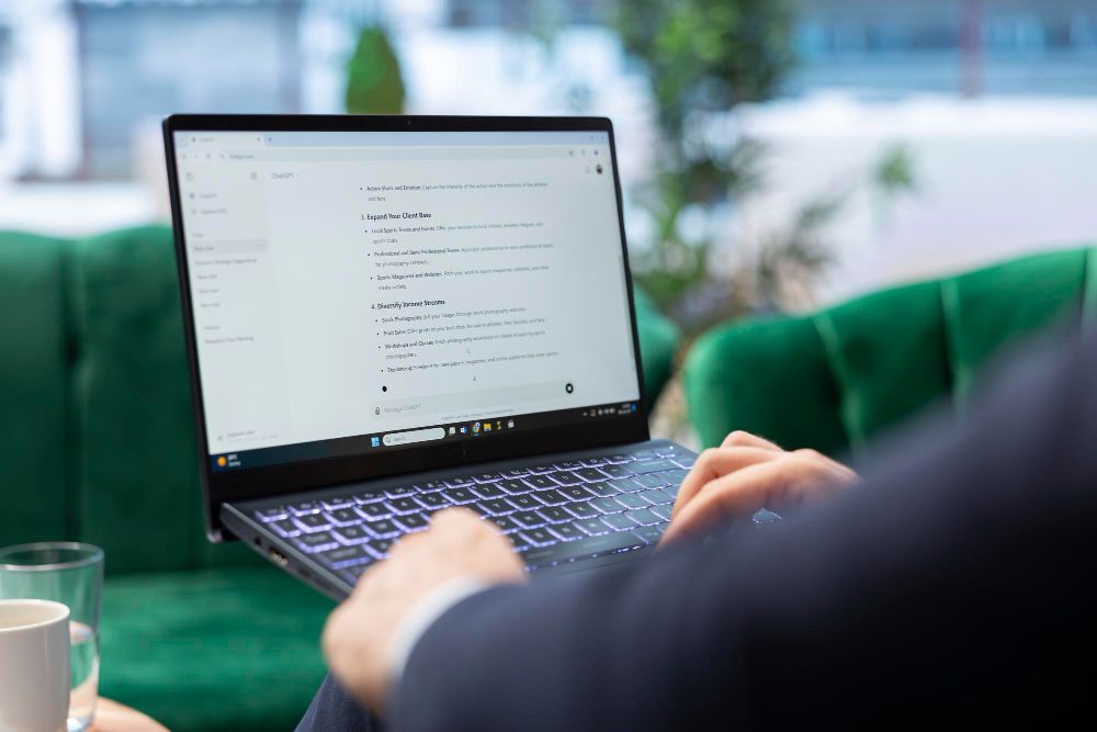 laptop running chatgpt