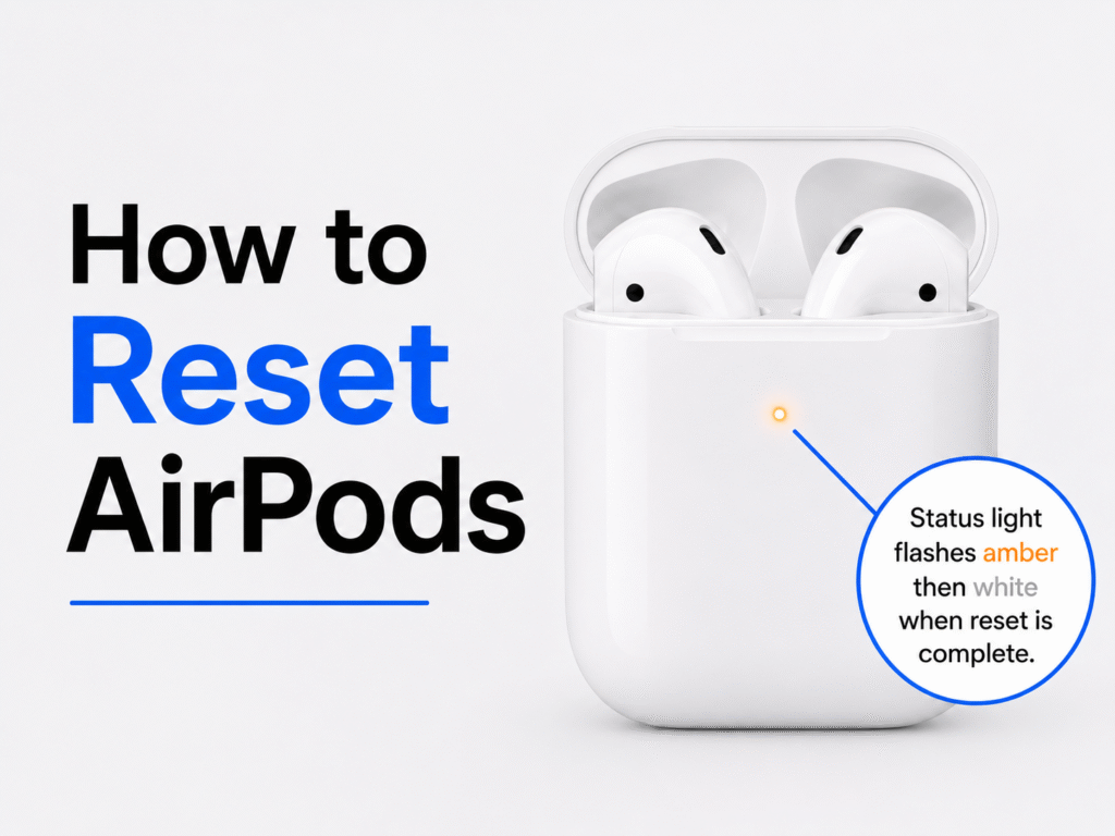 how to reset airpods