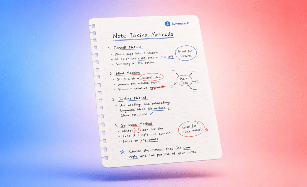 note taking methods