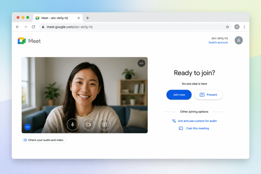 set up and join google meet