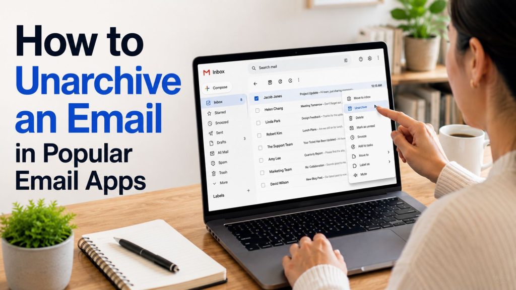 how to unarchive an email