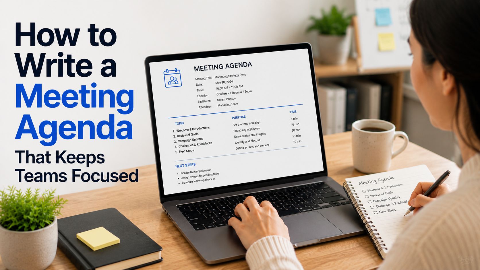 how to write meeting agenda