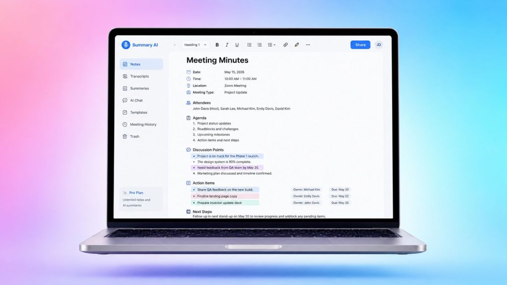 how to write meeting minutes