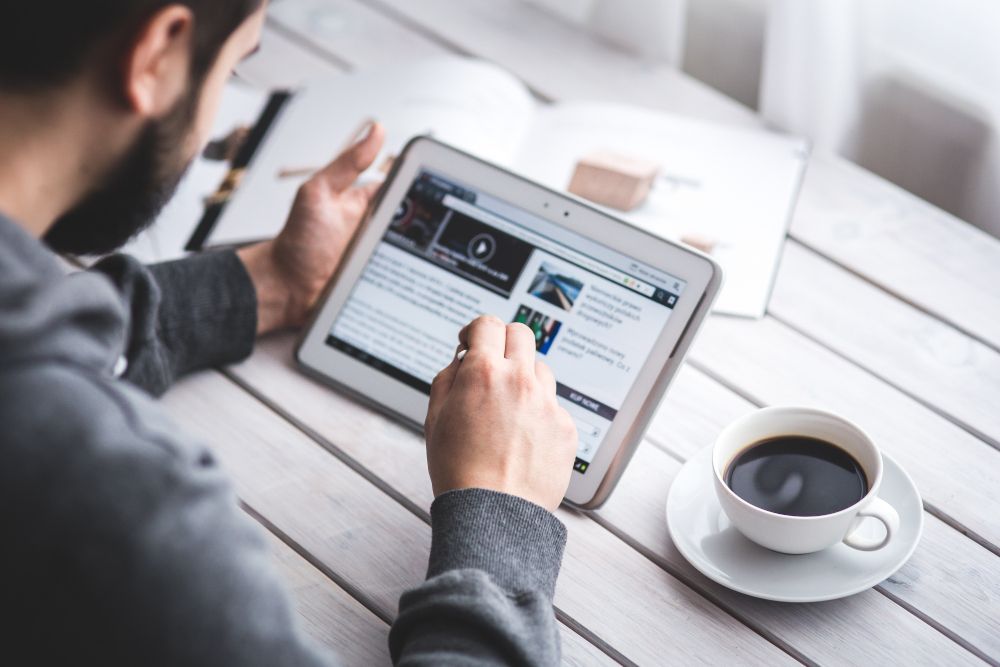employee reading productivity tool updates