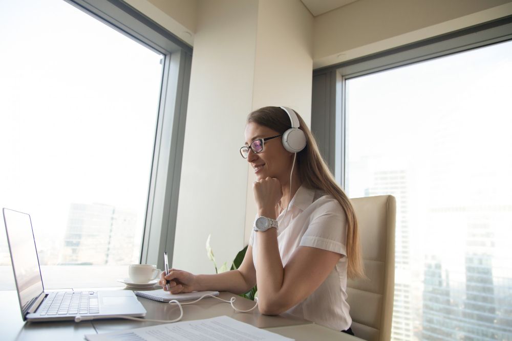 person working from a home office