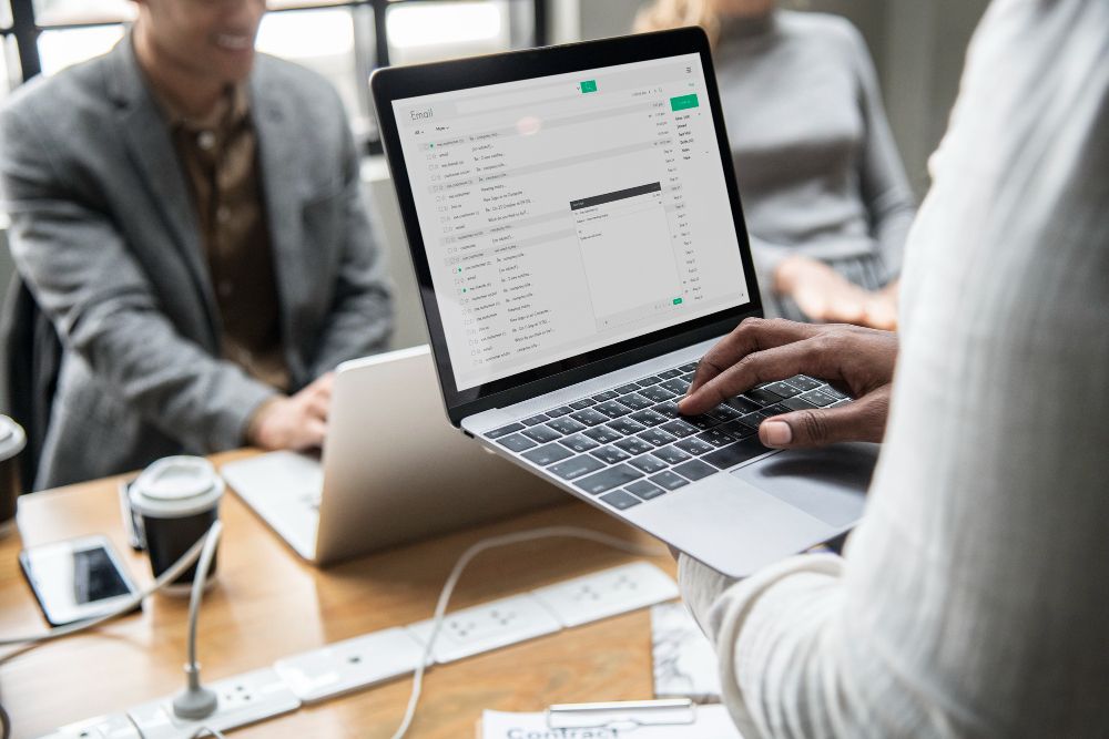 person saving email as pdf