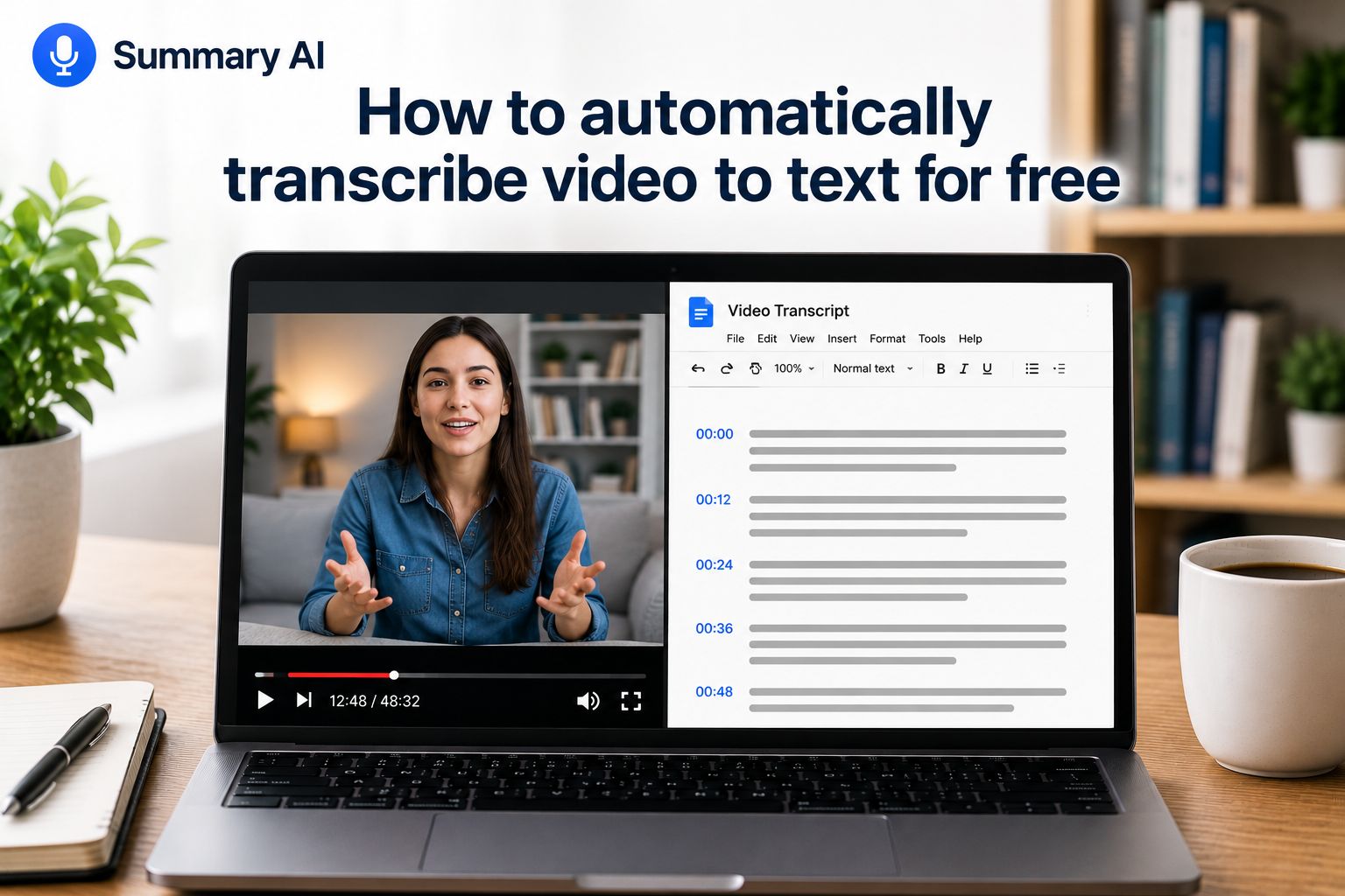 how to automatically transcribe video to text for free