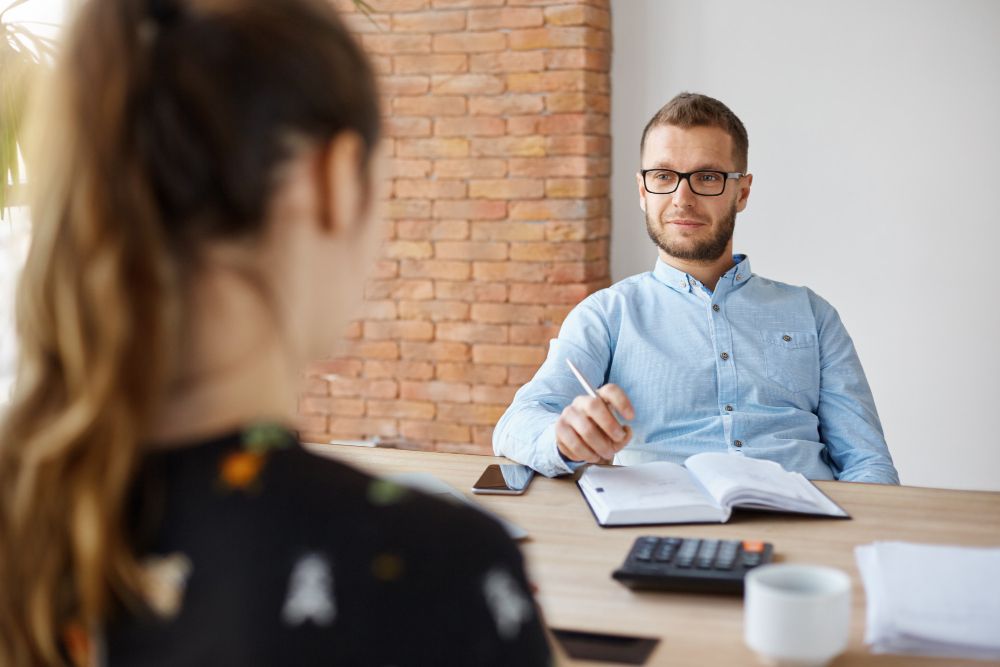 interviewer and candidate meeting