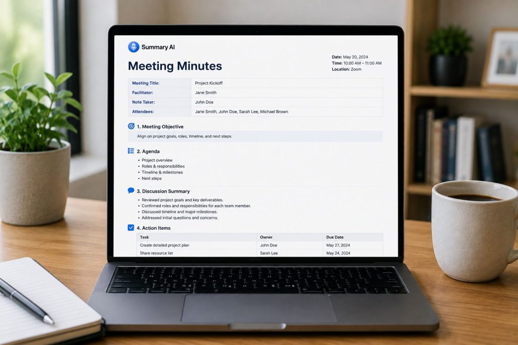 meeting minutes template