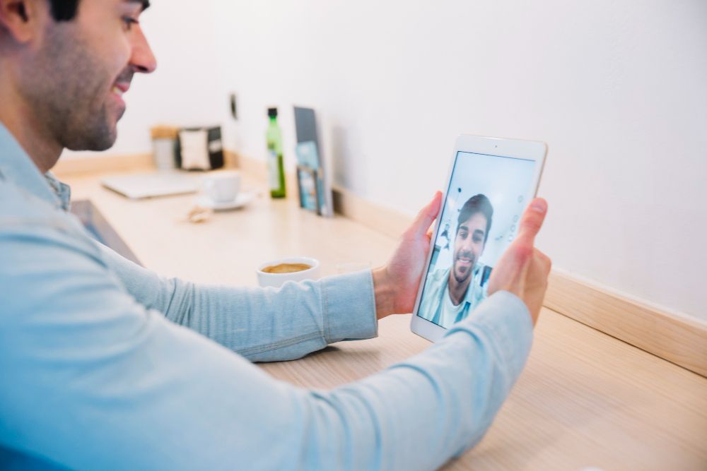 person creating a profile photo