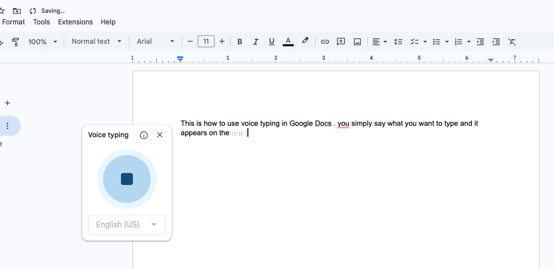 using voice typing to transcribe a video to text for free