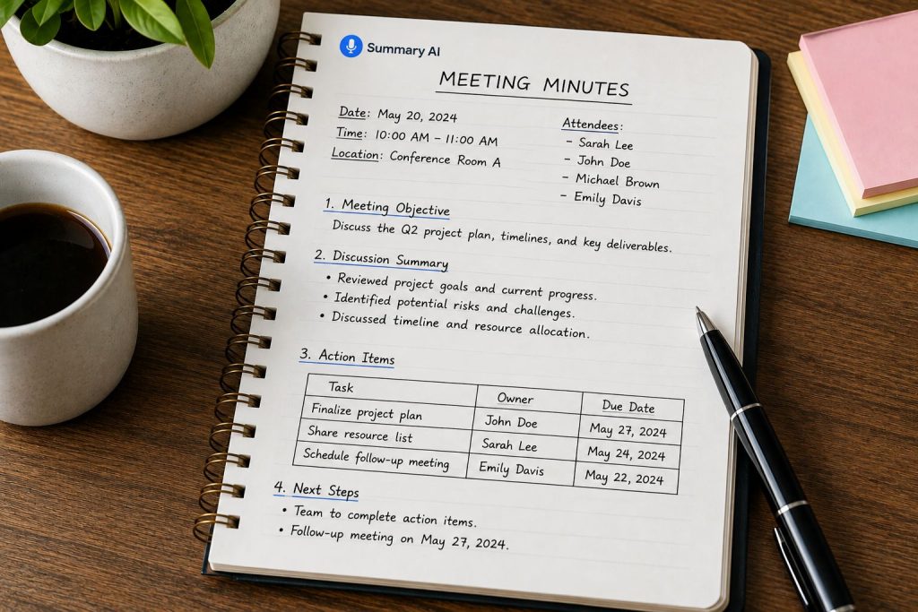 what is the meaning of meeting minutes example