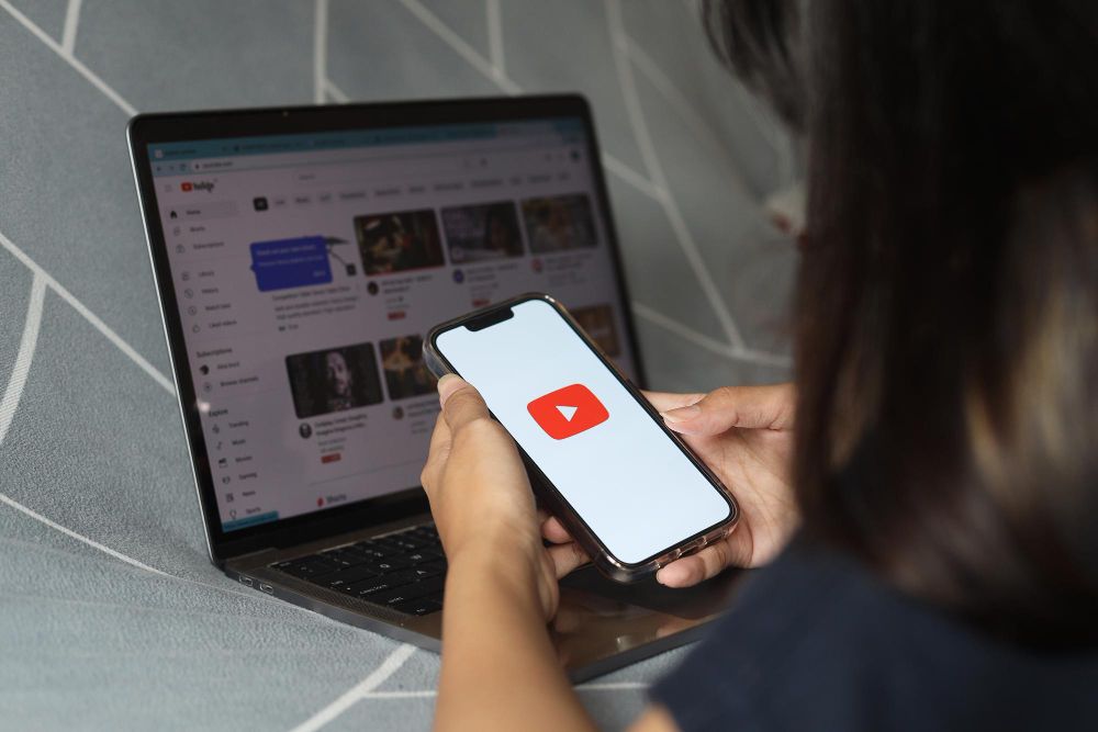 person using youtube premium