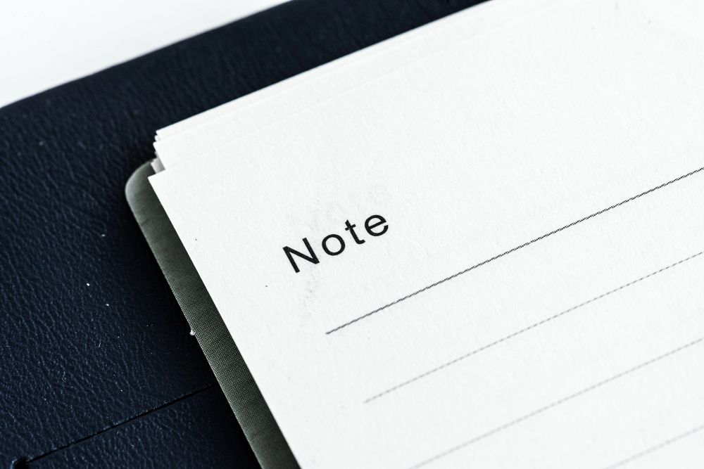 blank note page ready for writing
