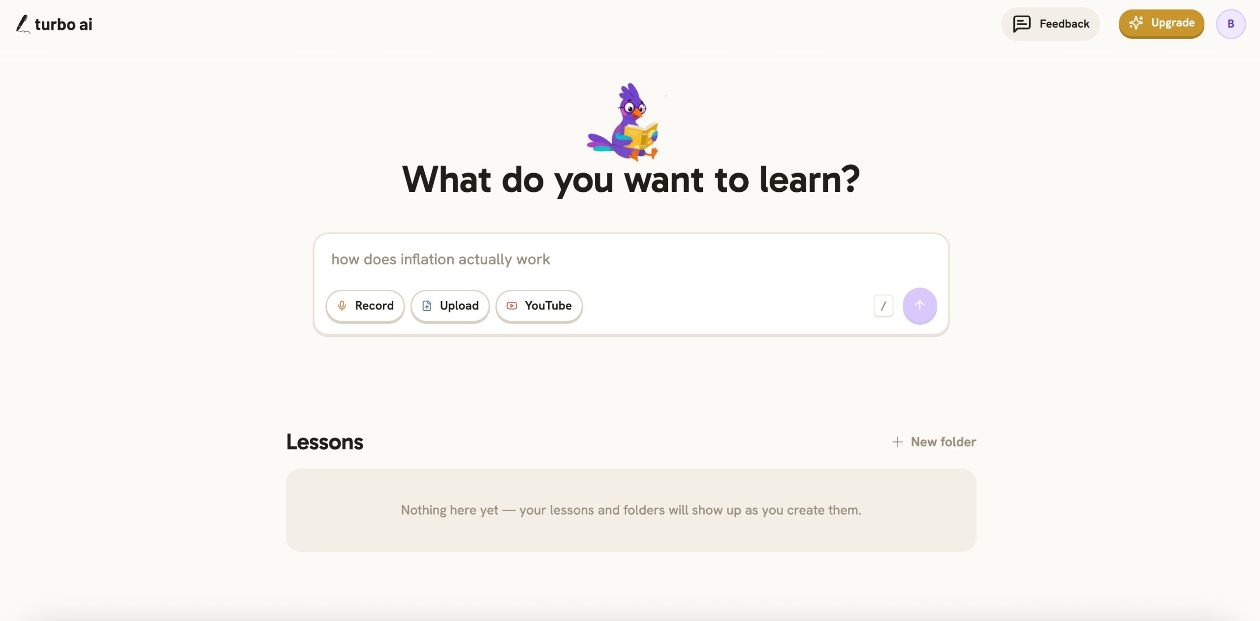 turbo ai starting page